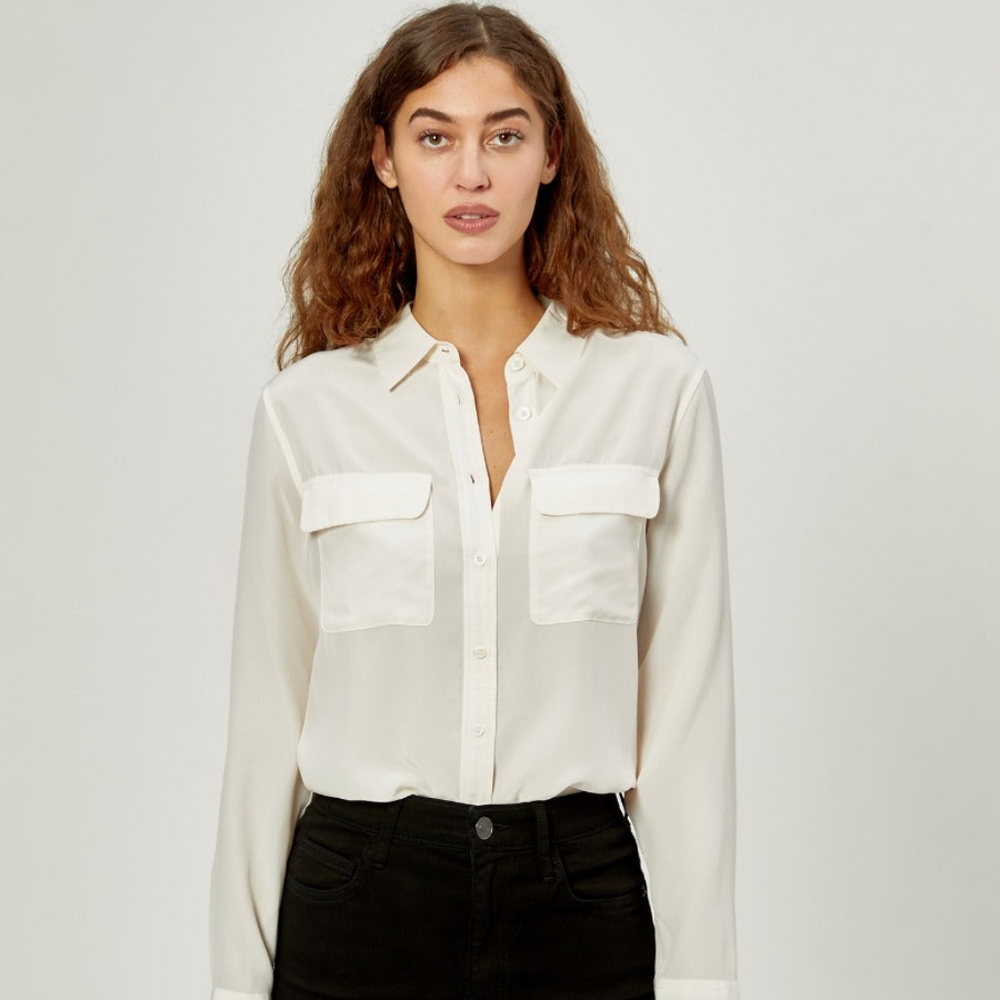 Equipment slim signature fit silk shirt
